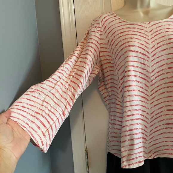 BUY 2 ITEMS & GET 1 FREE: Chico’s Cotton 3/4 Sleeve Top Sz 12 - Picture 3 of 7